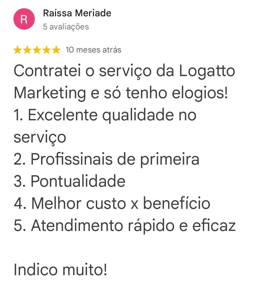 Depoimento de cliente Logatto